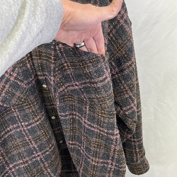 Summit UK Flannel Heavy Jacket Plaid Snap Button Up Chest‎ Hip Pockets Medium - Picture 6 of 11